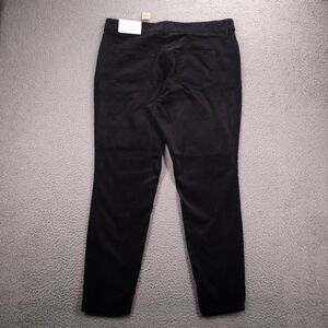 LOFT PLUS Pants Size 16 Black Velour Slim Pockets Skinny High Rise NEW